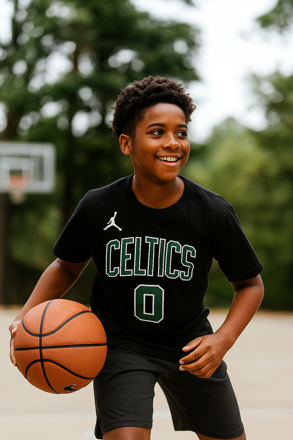 Boston Celtics NBA UK Youth XL Jayson Tatum Jordan Brand Statement Edition Name & Number T-Shirt – Black (UK Stock) - UKASSNI