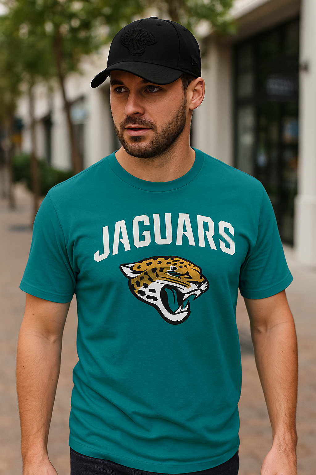 Jacksonville Jaguars New Era Logo 39Thirty Flex Hat – Black (UK Stock) - UKASSNI