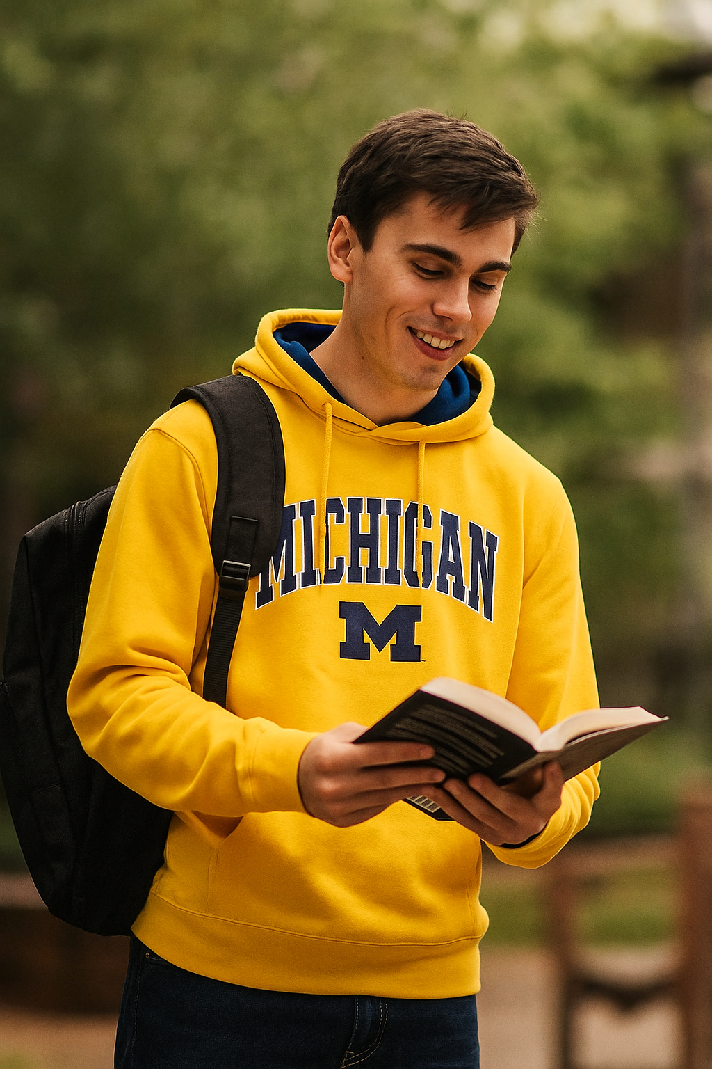 Michigan Wolverines NCAA UK Large Colosseum Arch Logo 3.0 Pullover Hoodie – Maize (UK Stock) - UKASSNI
