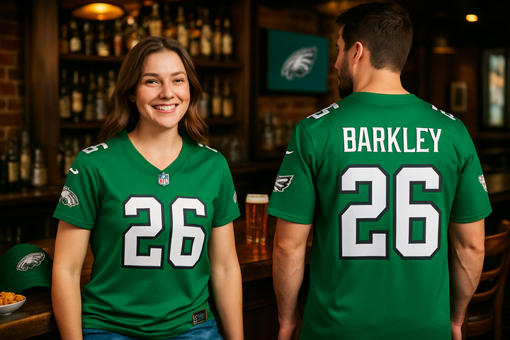 Philadelphia Eagles NFL UK Saquon Barkley Nike Alternate Game Jersey – Kelly Green (UK Stock) - UKASSNI