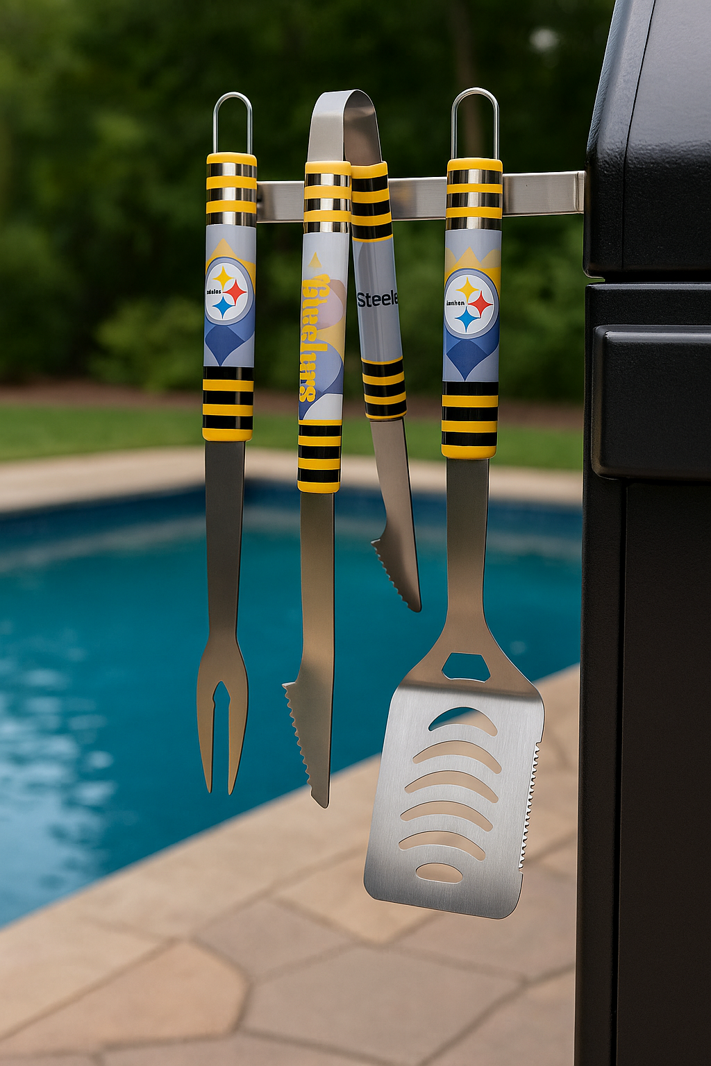 Pittsburgh Steelers Siskiyou UK BBQ Set (3-Piece) (UK Stock) - UKASSNI