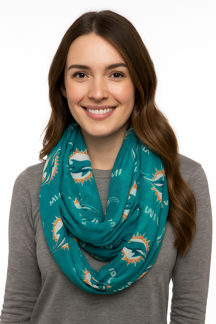 Miami Dolphins UK Littlearth Sheer Infinity Scarf (UK Stock) - UKASSNI