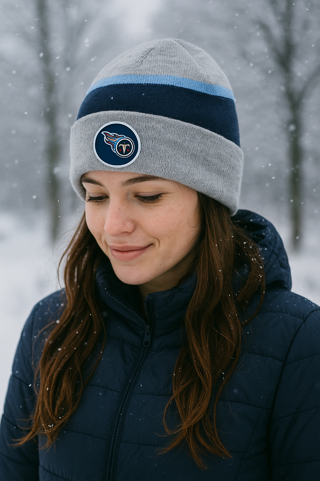 Tennessee Titans NFL Fanatics Branded Logo Cuffed Knit Hat – Heather Gray (UK Stock) - UKASSNI