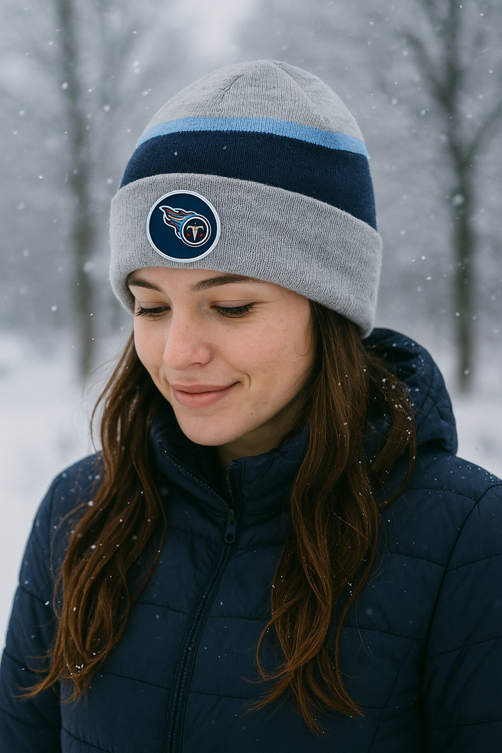Tennessee Titans NFL Fanatics Branded Logo Cuffed Knit Hat – Heather Gray (UK Stock) - UKASSNI