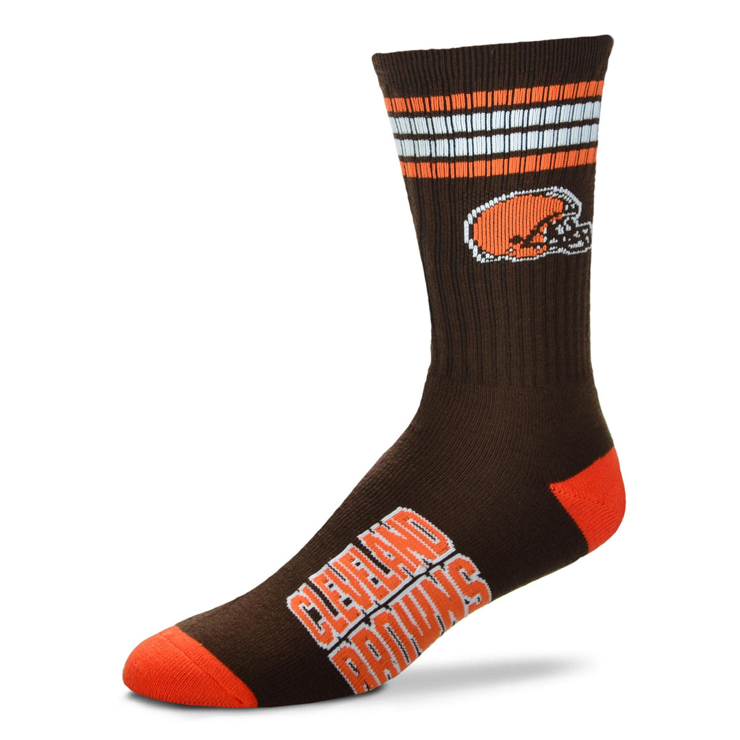 Cleveland Browns 4 Stripe Deuce Socks - Large - UKASSNI
