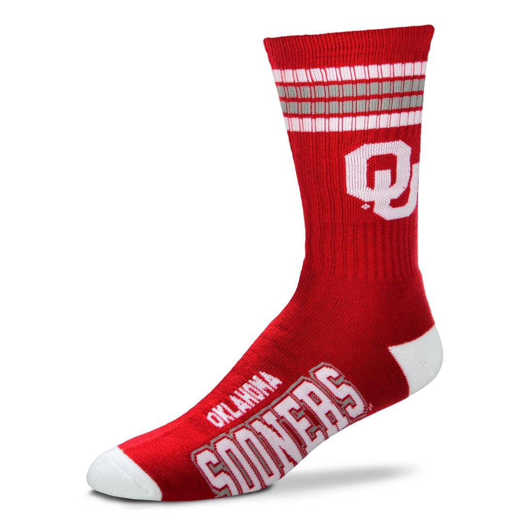 Oklahoma Sooners 4 Stripe Deuce Socks - Large - UKASSNI