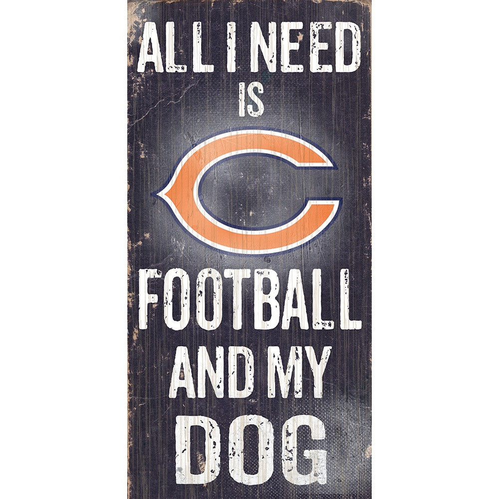 Chicago Bears Sports and My Dog Wooden Sign - UKASSNI