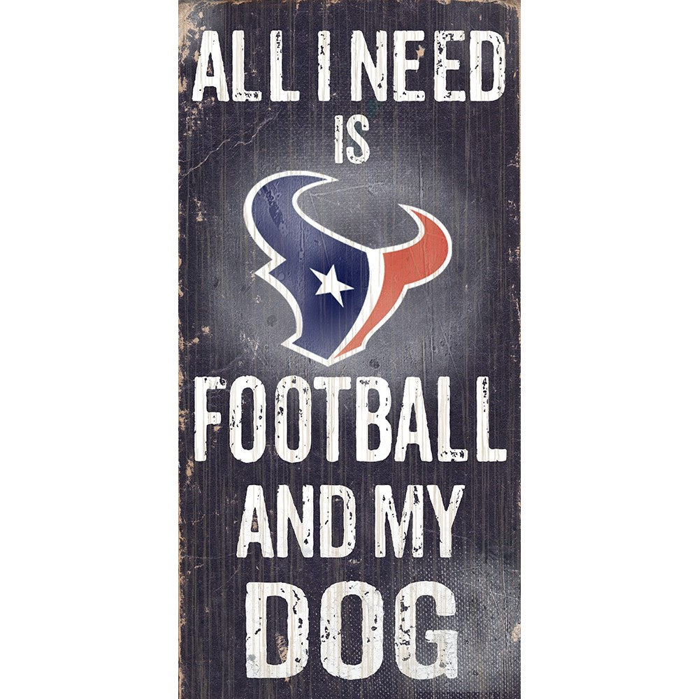 Houston Texans Sports and My Dog Wooden Sign - UKASSNI