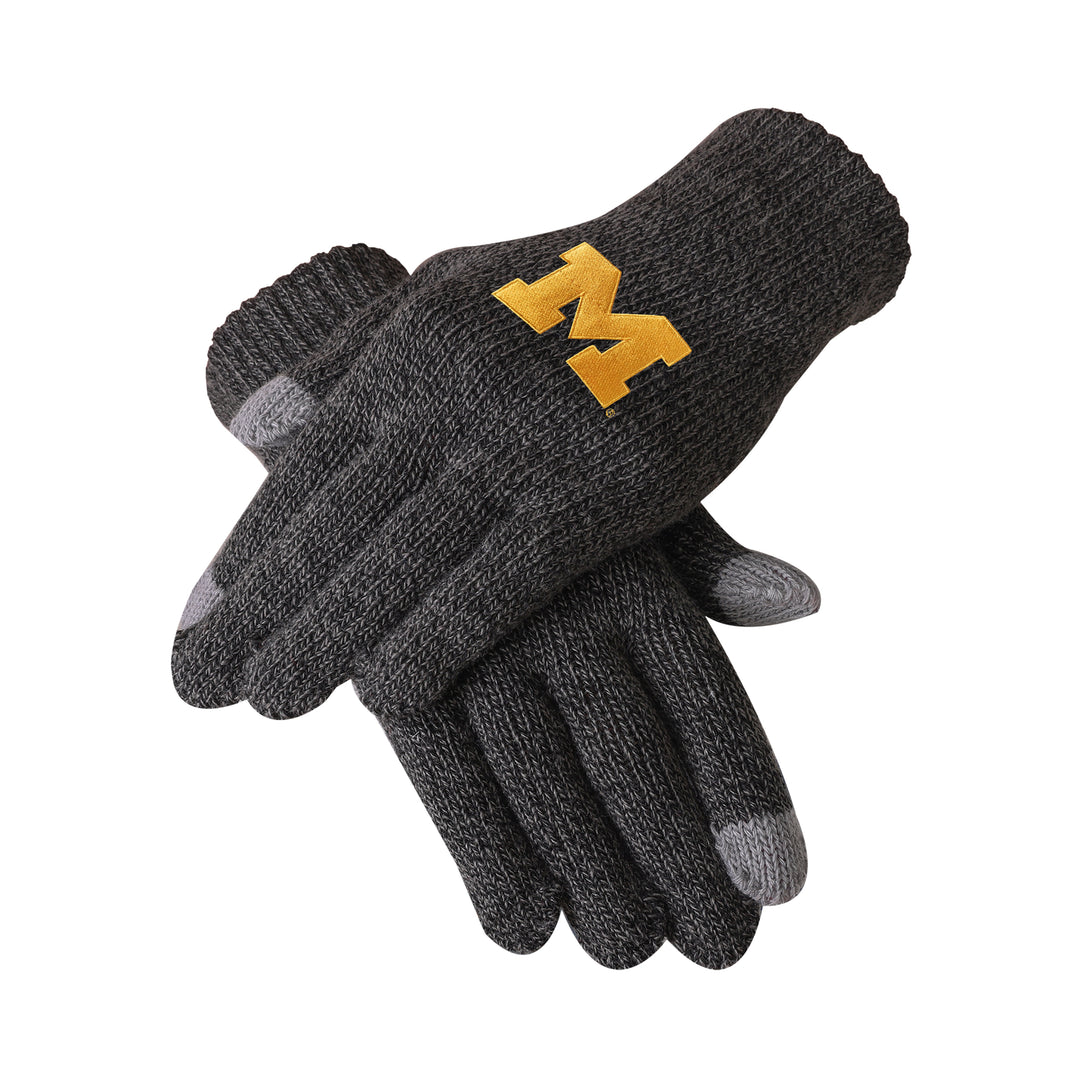 Michigan Wolverines Charcoal Gray Knit Glove - UKASSNI