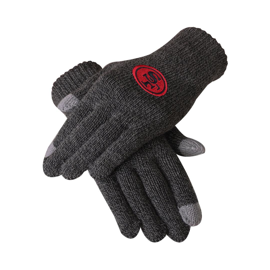 San Francisco 49ers Charcoal Gray Knit Glove - UKASSNI