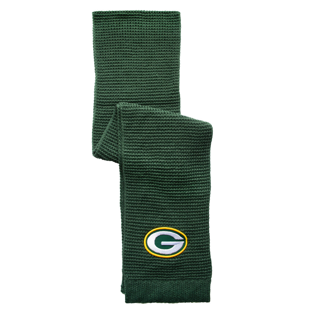 Green Bay Packers UK Embroidered Logo Waffle Scarf - UKASSNI