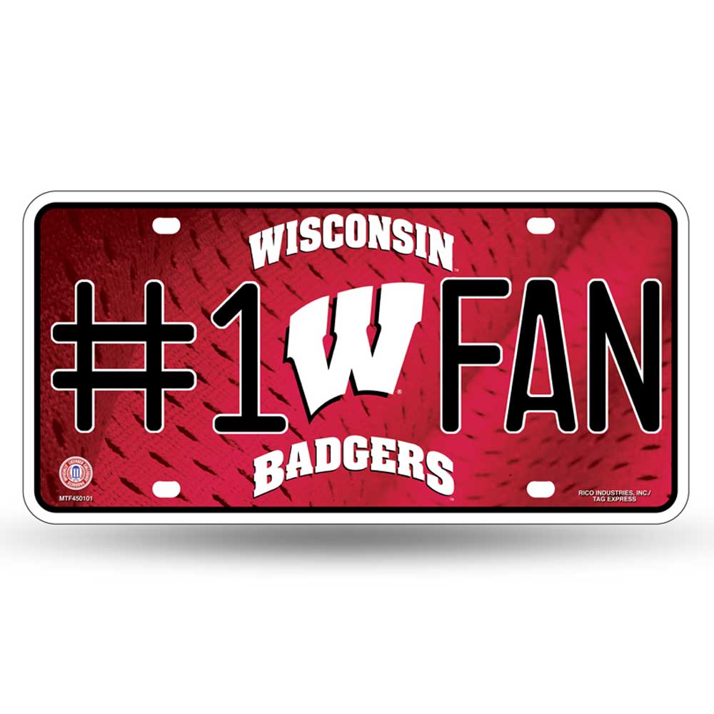 Wisconsin Badgers # 1 Fan License Plate - UKASSNI
