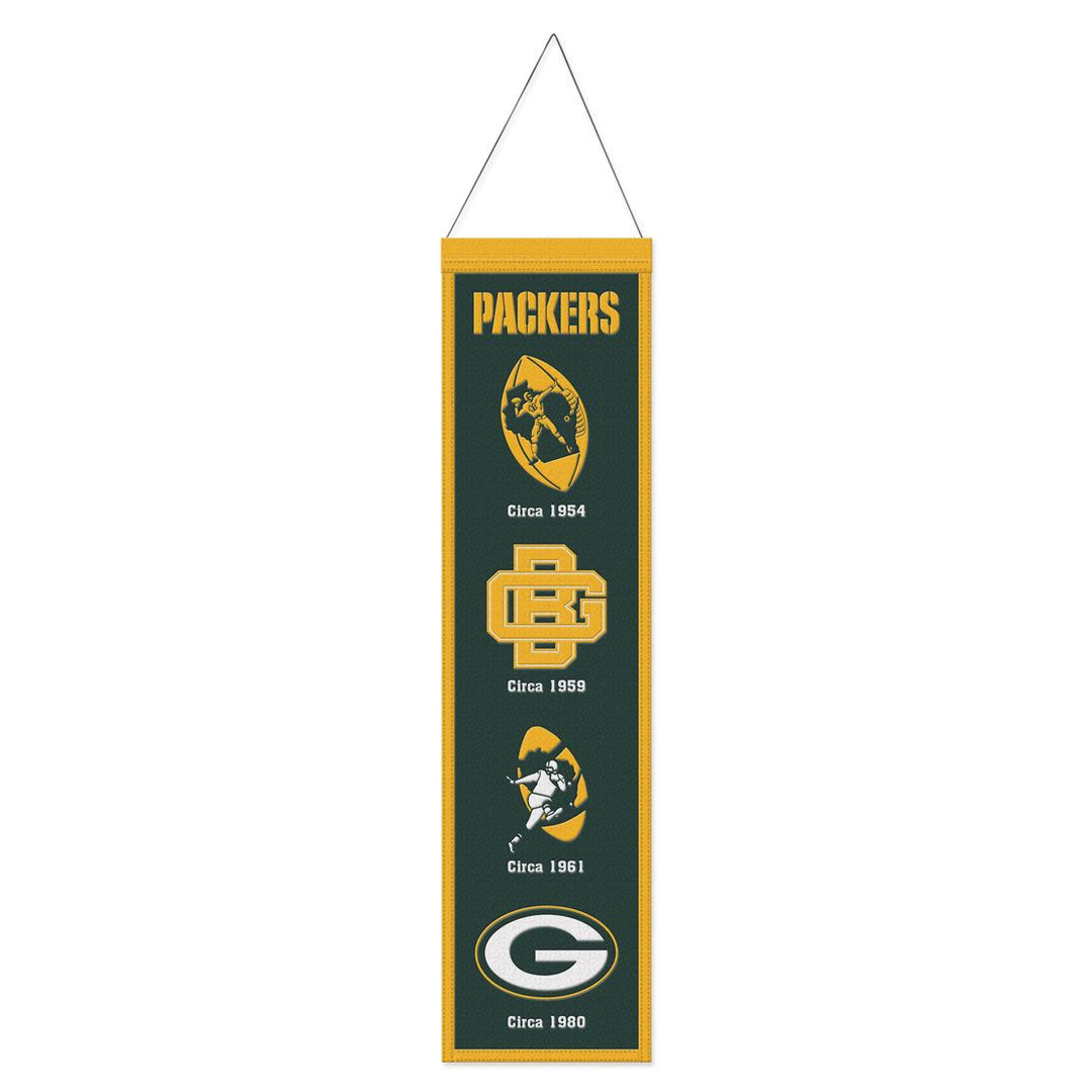 Green Bay Packers Wincraft 8" x 32" Evolution Wool Banner (USA Stock)