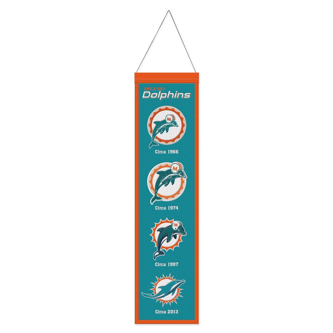 Miami Dolphins Wincraft 8" x 32" Evolution Wool Banner (USA Stock)