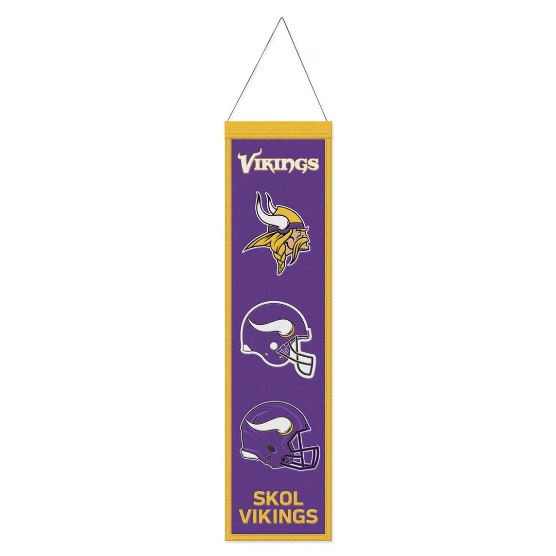 Minnesota Vikings NFL Wincraft 8" x 32" Evolution Wool Banner (USA Stock)