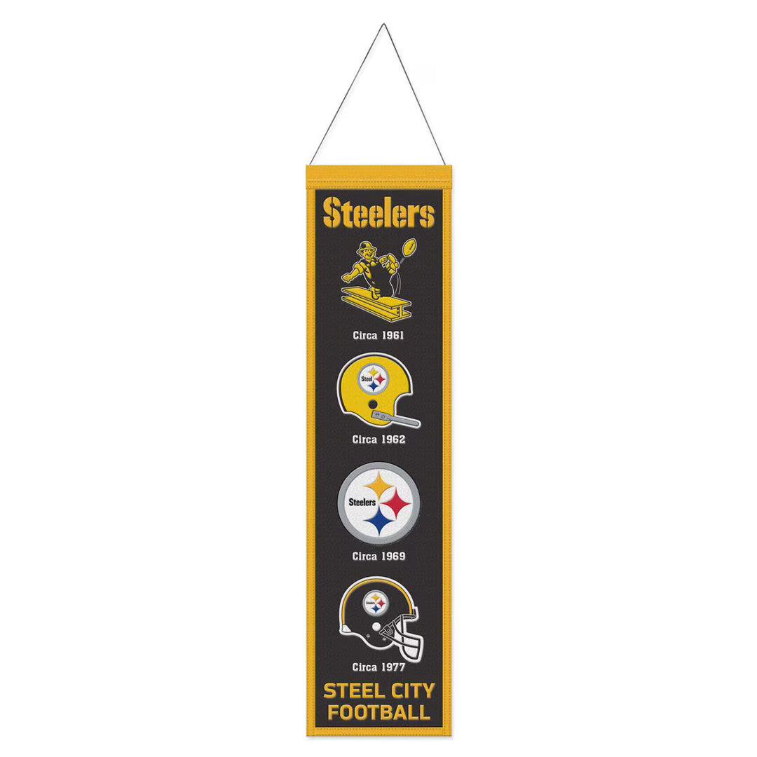 Pittsburgh Steelers NFL Wincraft 8" x 32" Evolution Wool Banner (USA Stock)