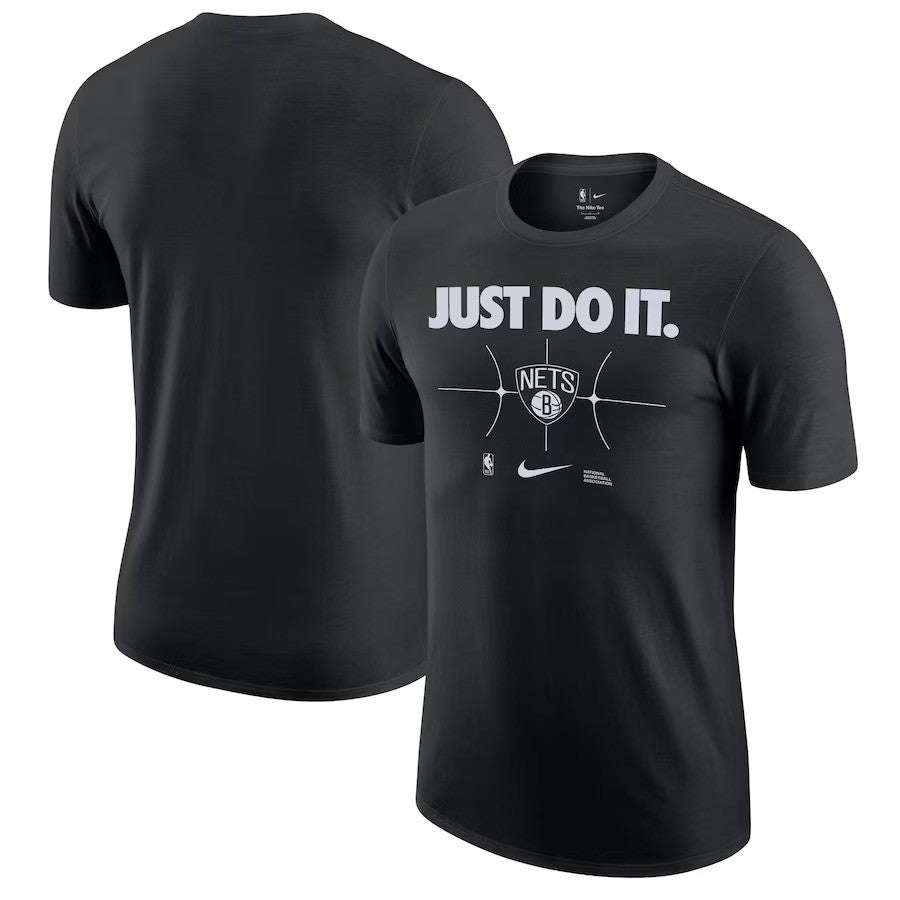 Brooklyn Nets NBA Nike Just Do It T-Shirt - Black - UKASSNI