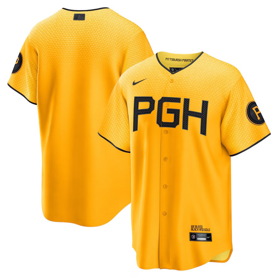 Pittsburgh Pirates Nike City Connect Replica Jersey - Gold - UKASSNI