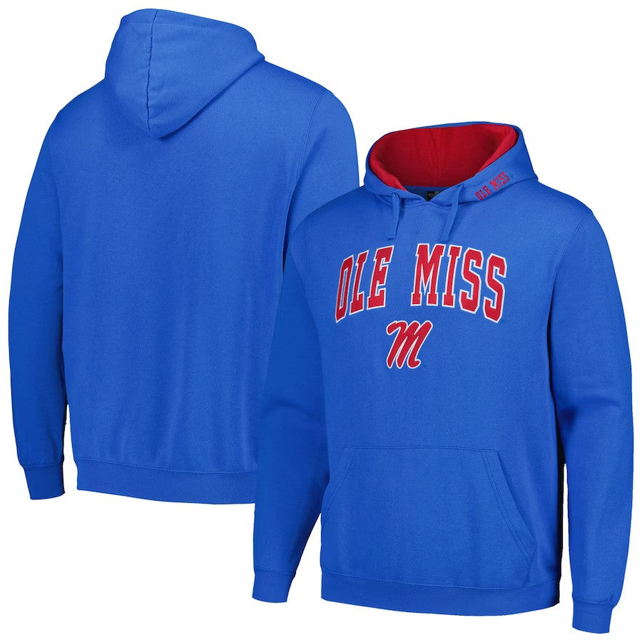 Ole Miss Rebels NCAA Colosseum Arch & Logo Pullover Hoodie - Powder Blue (USA Stock) - UKASSNI