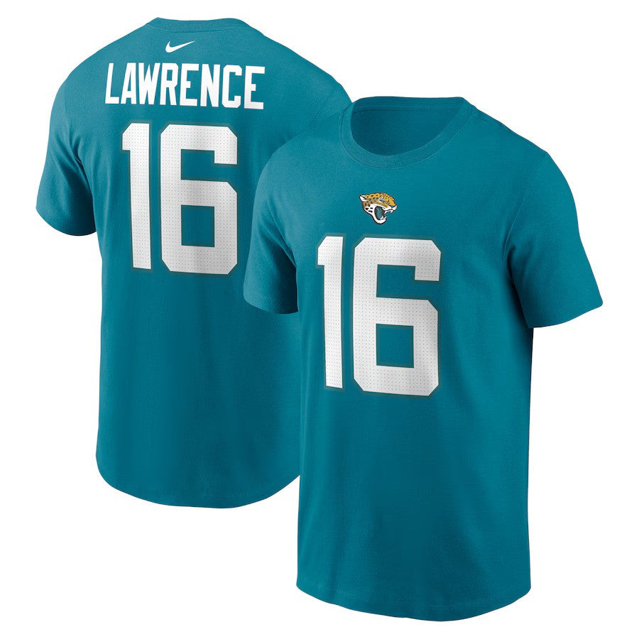 Trevor Lawrence Jacksonville Jaguars NFL Nike Player Name & Number T-Shirt – Teal (USA Stock) - UKASSNI