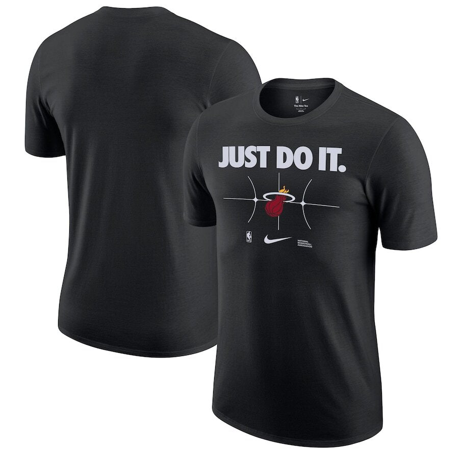 Miami Heat NBA Nike Just Do It T-Shirt - Black - UKASSNI