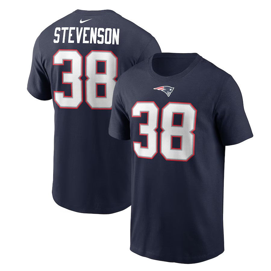 Rhamondre Stevenson NFL New England Patriots Nike Player Name & Number T-Shirt – Navy (USA Stock) - UKASSNI
