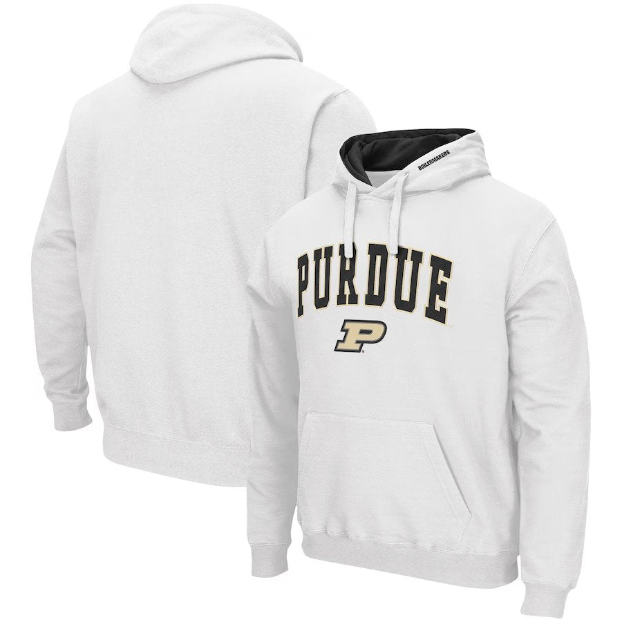 Purdue Boilermakers Colosseum Arch & Logo 3.0 Pullover Hoodie - White - UKASSNI