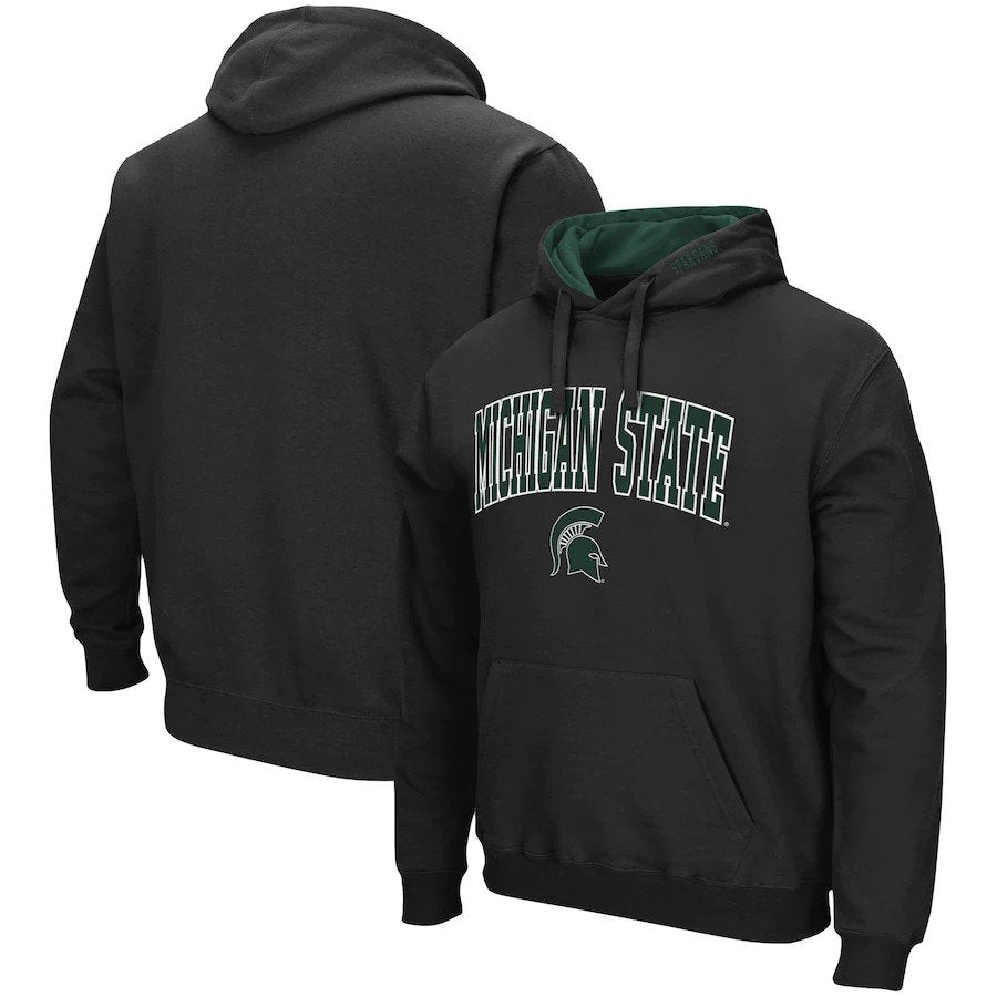 Michigan State Spartans Colosseum Arch & Logo 3.0 Pullover Hoodie - Black - UKASSNI