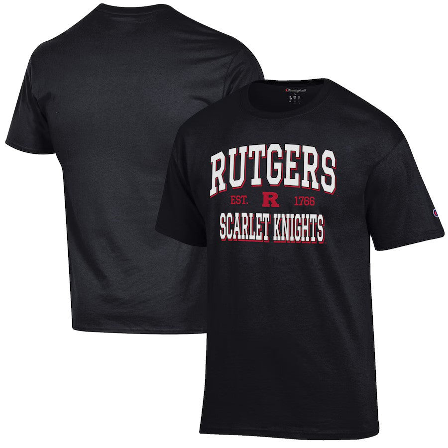 Rutgers Scarlet Knights Champion Est. Date Jersey T-Shirt - Black - UKASSNI