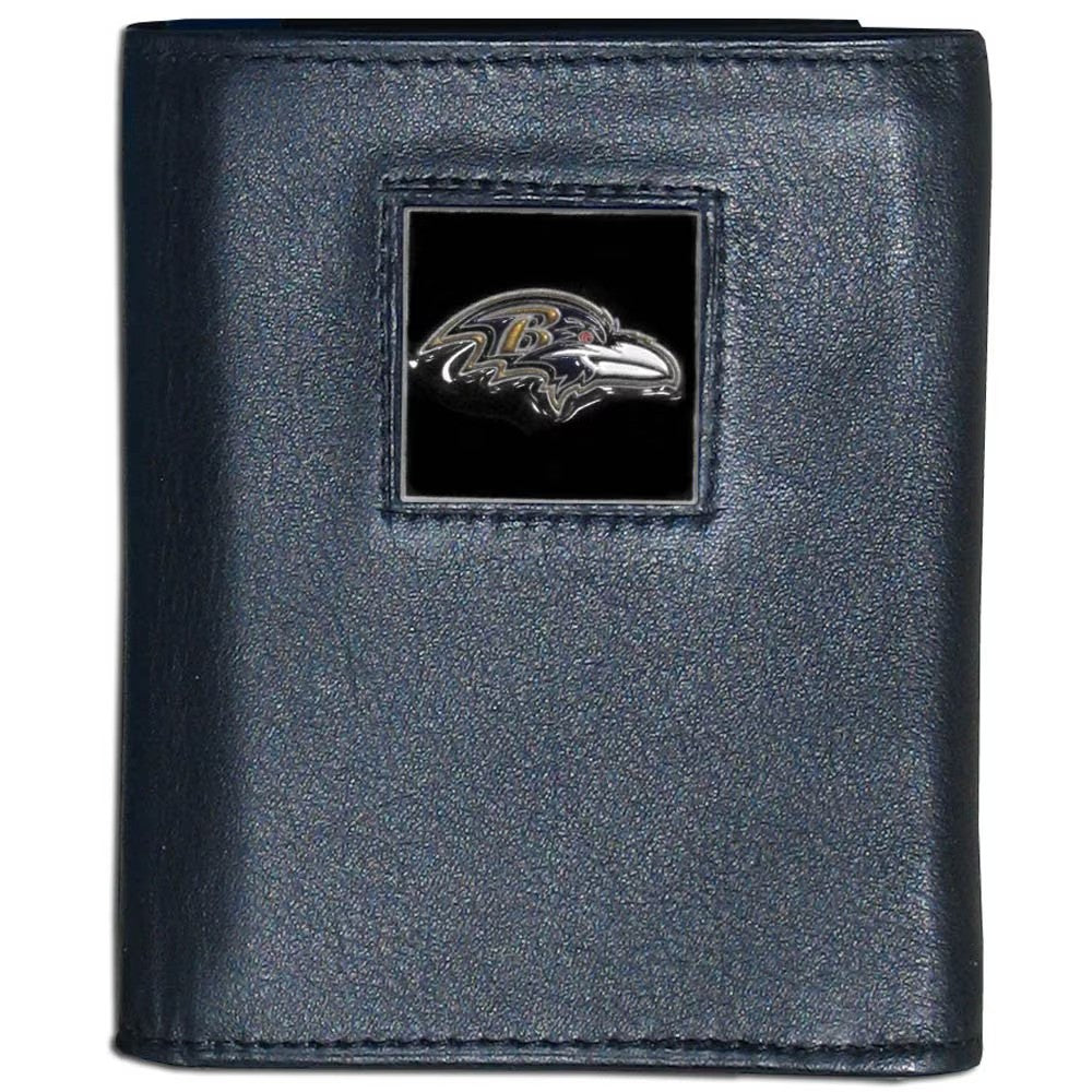 Baltimore Ravens NFL Fine‑Grain Leather Wallet – (UK Stock) - UKASSNI