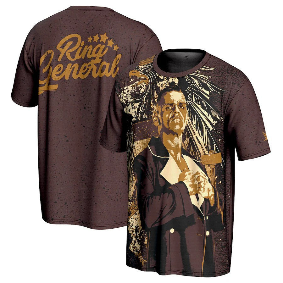 Gunther WWE ProSphere Ring General T-Shirt – Brown (USA Stock) - UKASSNI