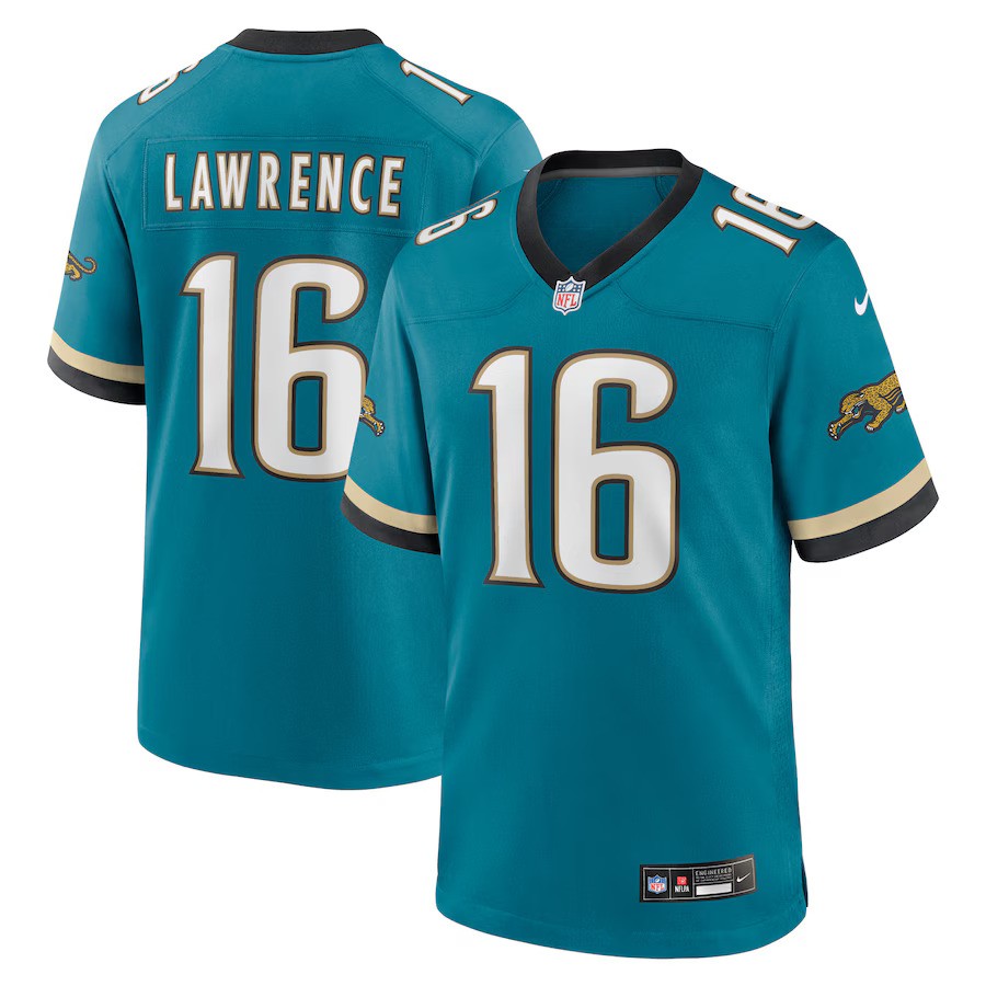 Trevor Lawrence NFL Jacksonville Jaguars Nike Prowler Throwback Player Game Jersey – Teal (USA Stock) - UKASSNI
