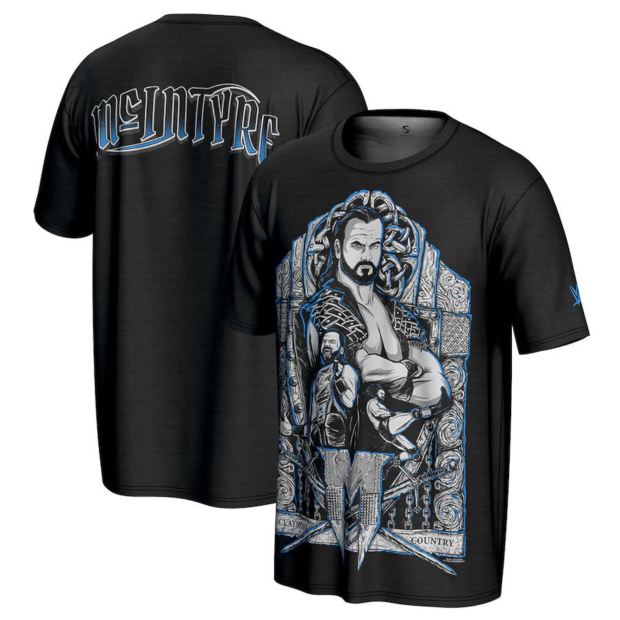 Drew McIntyre WWE ProSphere Superstar Collage T-Shirt – Black (USA Stock) - UKASSNI