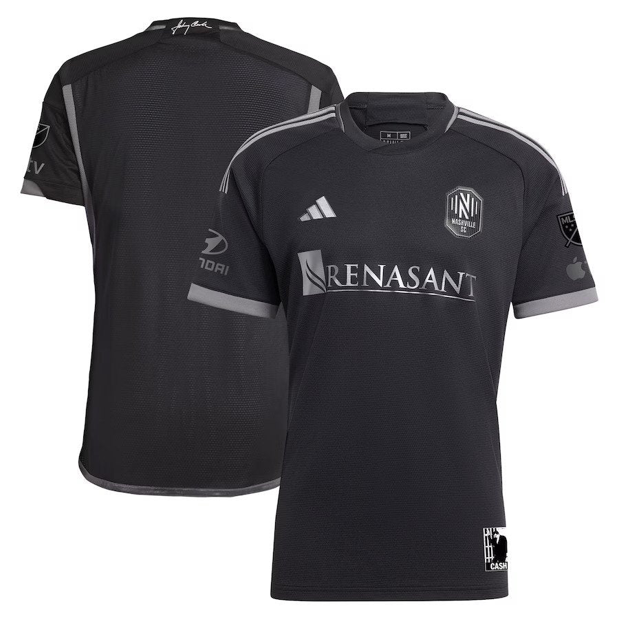 Nashville SC MLS UK adidas 2023 Man In Black Kit Authentic Jersey - Black - UKASSNI
