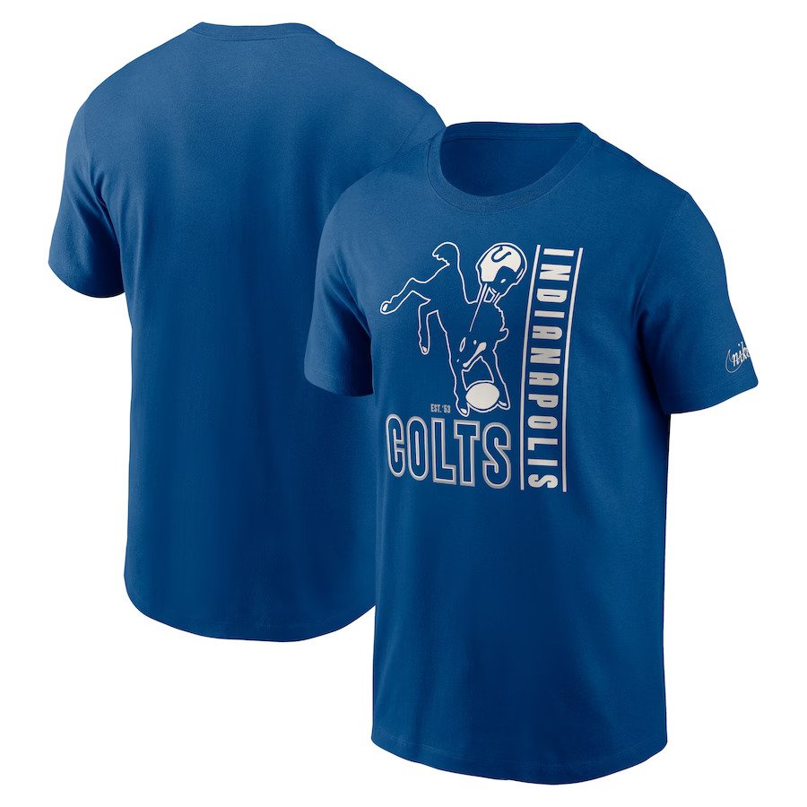 Indianapolis Colts NFL Nike Lockup Essential T-Shirt – Royal (USA Stock) - UKASSNI