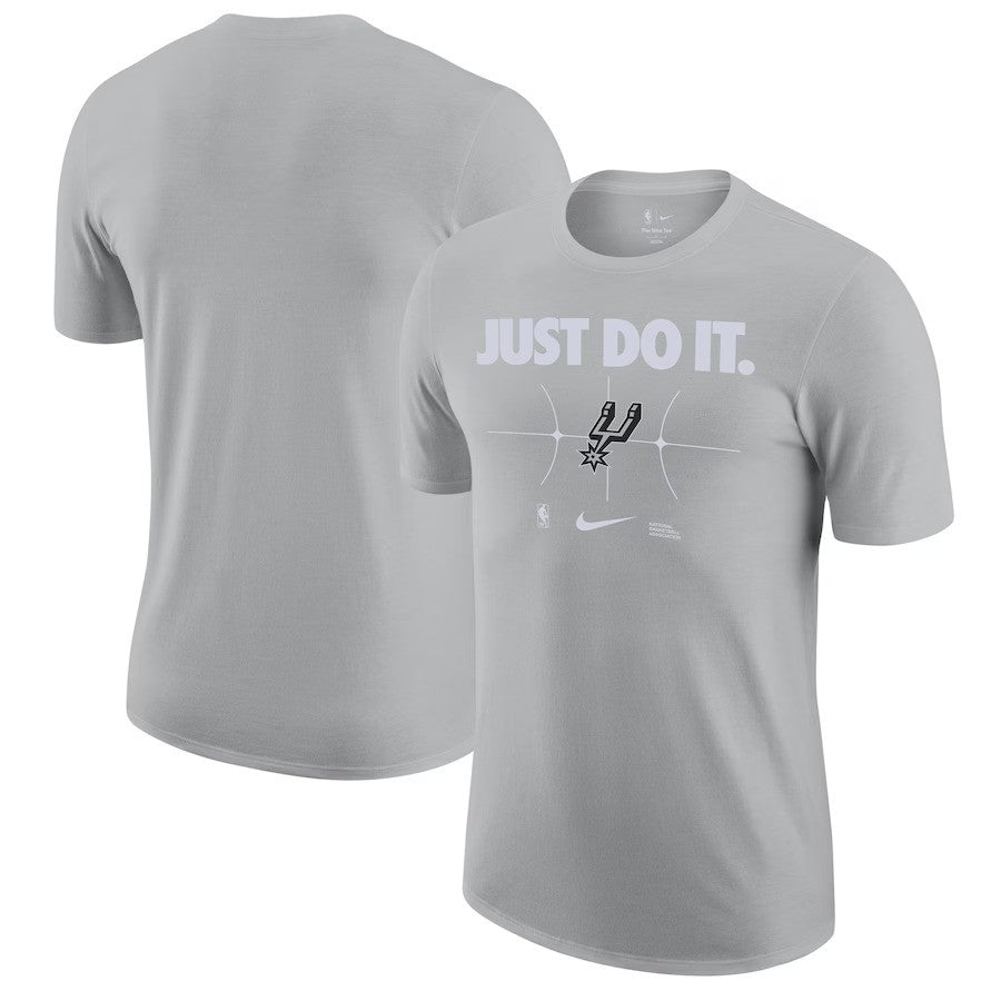 San Antonio Spurs NBA Nike Just Do It T-Shirt - Silver - UKASSNI