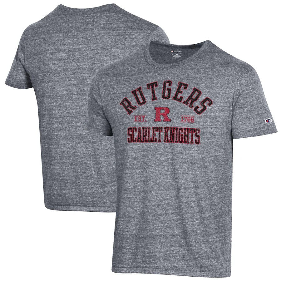 Rutgers Scarlet Knights Champion Ultimate Tri-Blend T-Shirt - Heathered Gray - UKASSNI