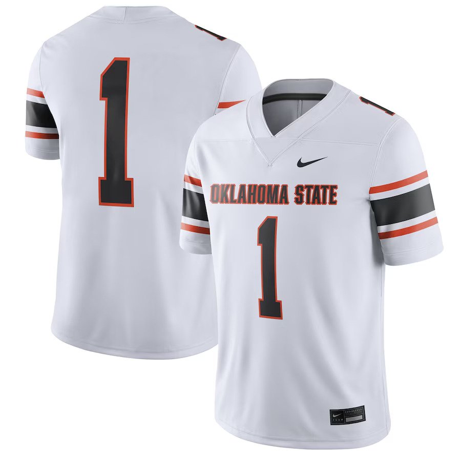 #1 Oklahoma State Cowboys Nike Game Jersey - White - UKASSNI