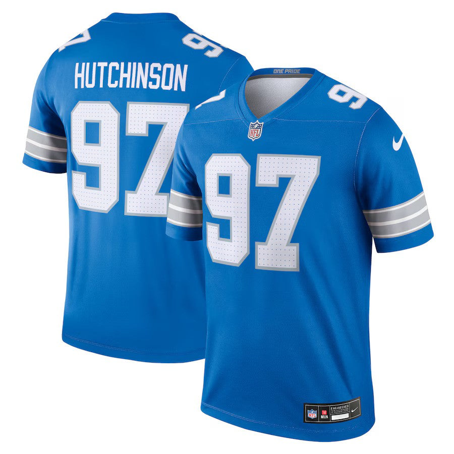 Aidan Hutchinson Detroit Lions NFL Nike Team Legend Player Performance Top - Blue (USA Stock) - UKASSNI