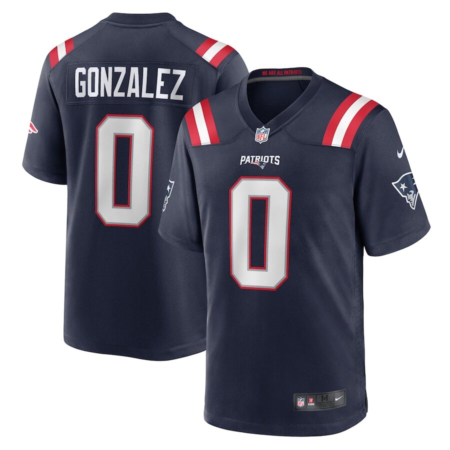 Christian Gonzalez NFL New England Patriots Nike Team Game Jersey – Navy (USA Stock) - UKASSNI