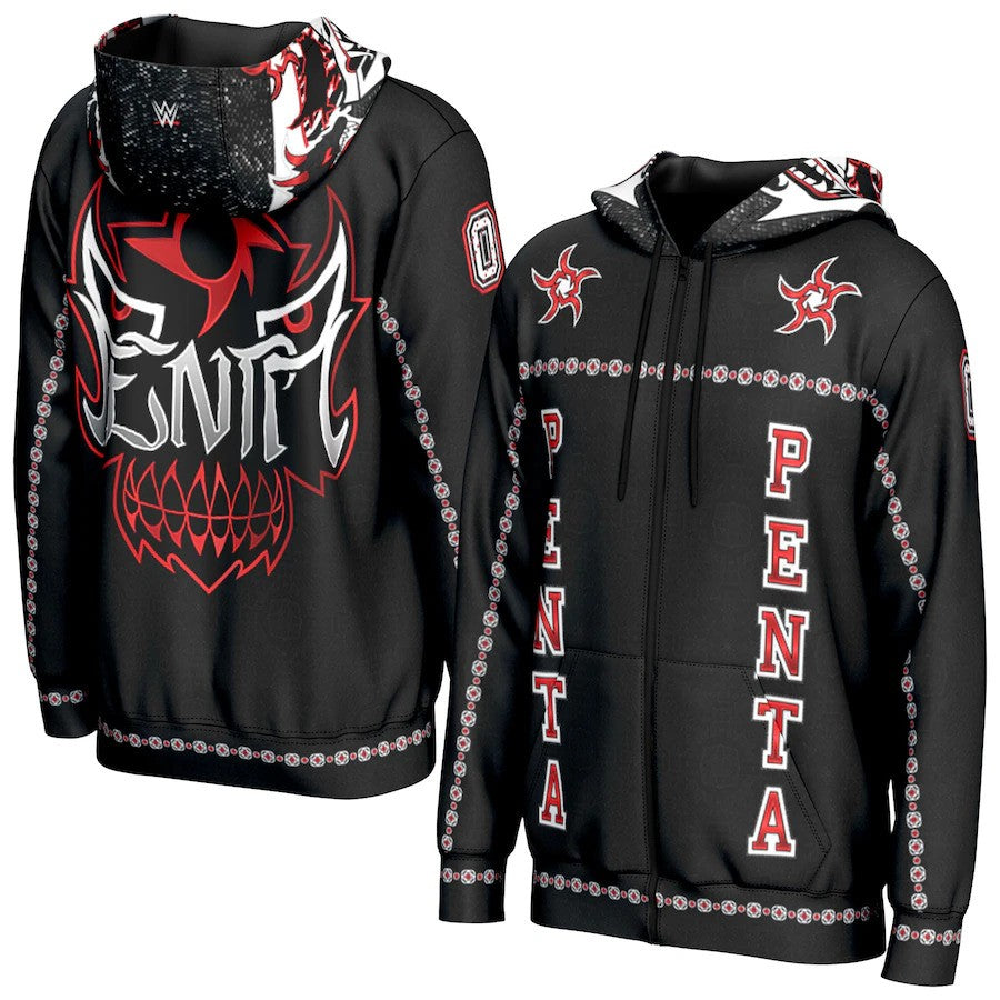 Penta WWE ProSphere Mask Full-Zip Hoodie – Black (USA Stock) - UKASSNI