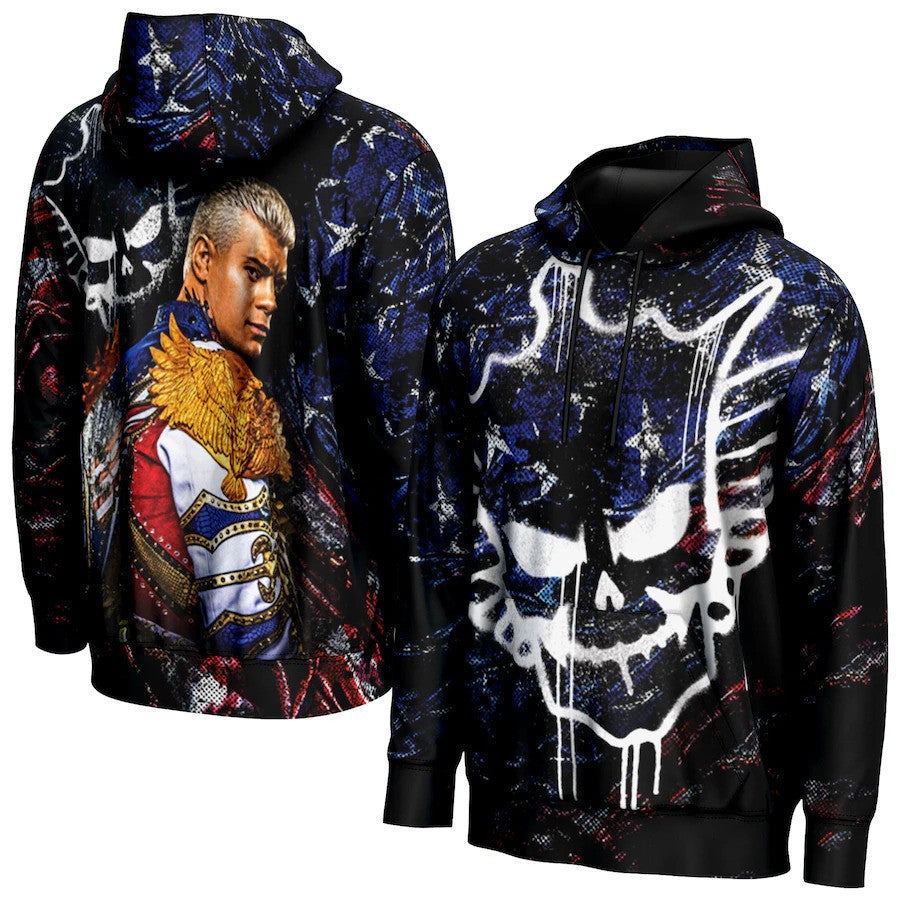 Cody Rhodes WWE ProSphere Adrenaline Pullover Hoodie – Black (USA Stock) - UKASSNI