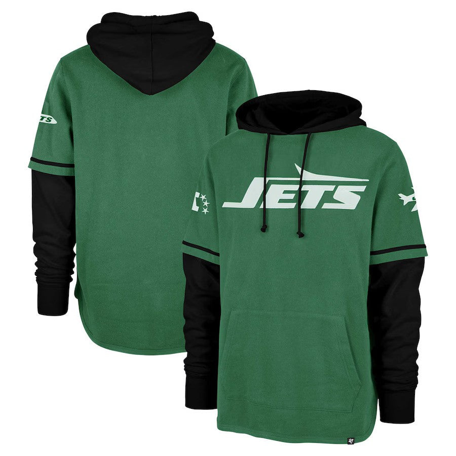 New York Jets '47 Throwback Shortstop Pullover Hoodie - Kelly Green - UKASSNI