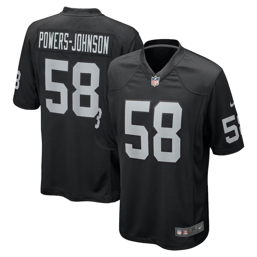 Jackson Powers-Johnson NFL Las Vegas Raiders Nike Team Game Jersey – Black (USA Stock) - UKASSNI
