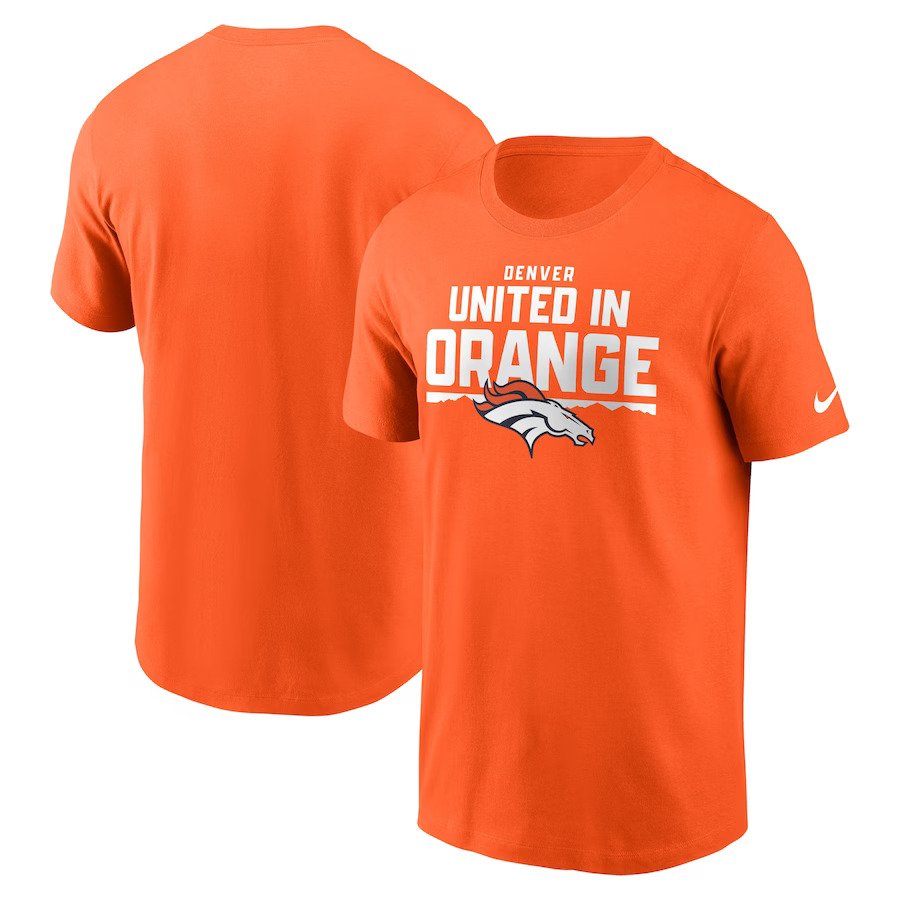 Denver Broncos Nike Local Essential T-Shirt - Orange - UKASSNI