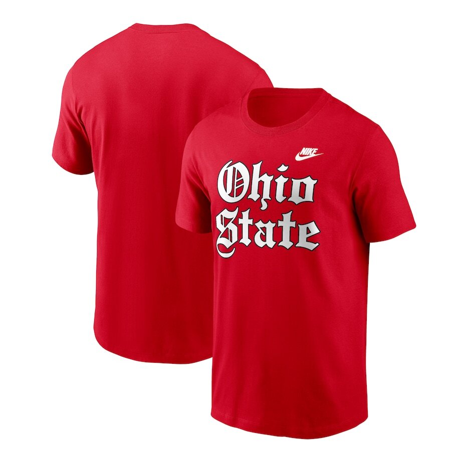 Ohio State Buckeyes NCAA Nike Old English T-Shirt – Scarlet (USA Stock) - UKASSNI
