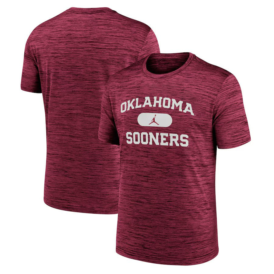 Oklahoma Sooners NCAA Jordan Brand Velocity Mascot Performance T-Shirt – Crimson (USA Stock) - UKASSNI