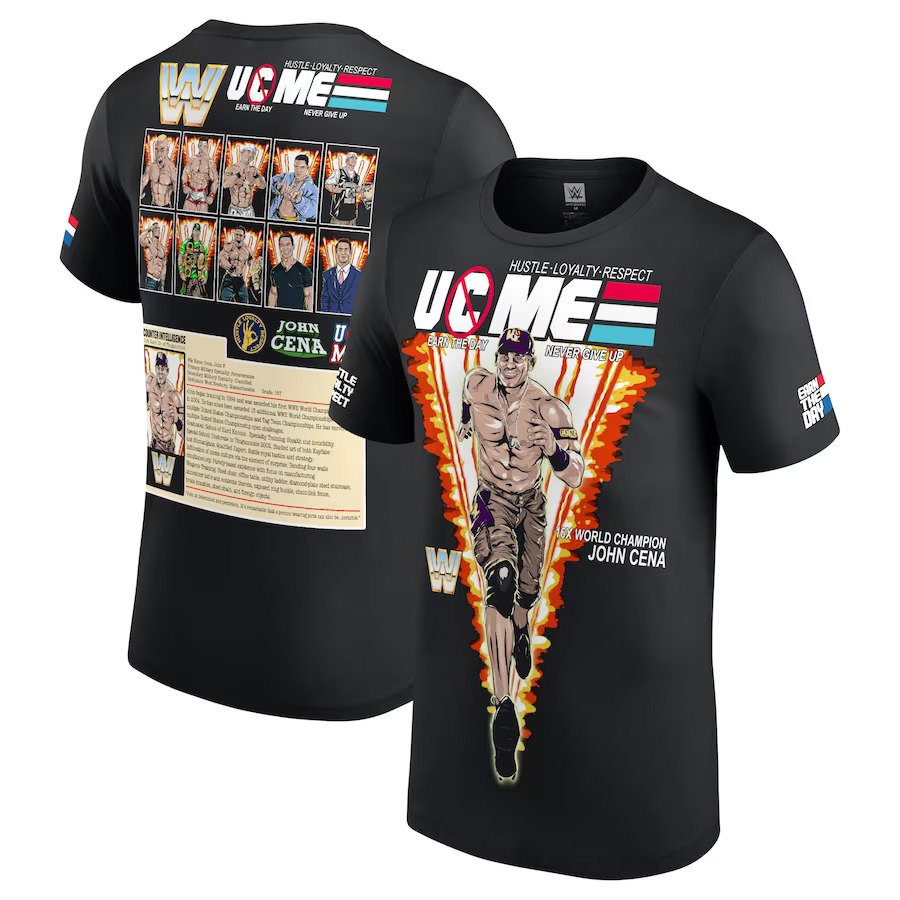 John Cena Medium WWE UK Red, White & Blue T-Shirt - Black - UKASSNI