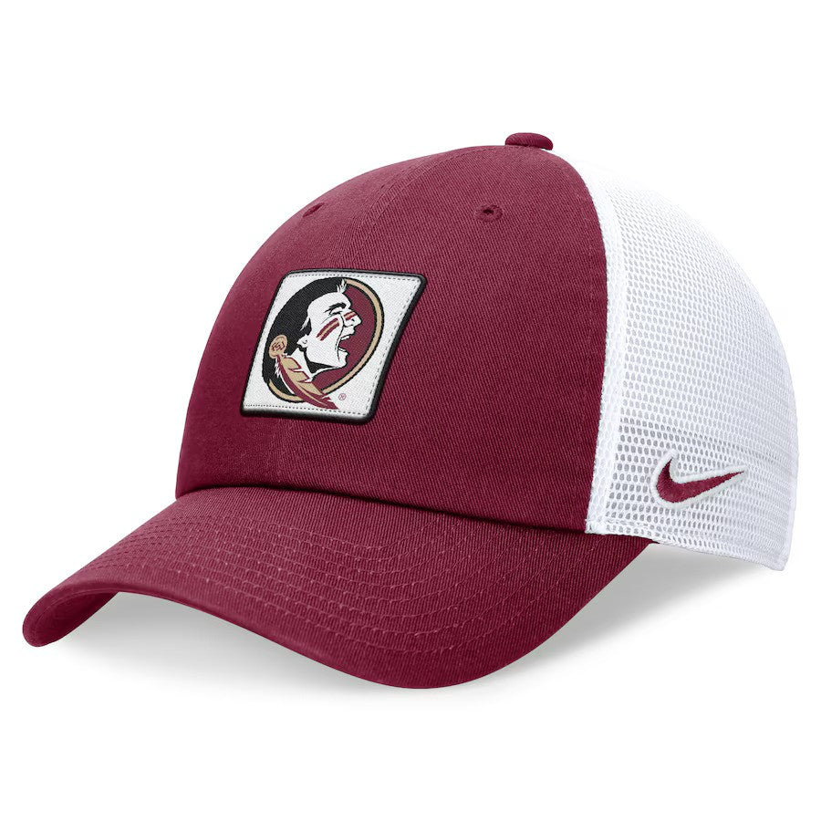 Florida State Seminoles NCAA Nike Primetime Club Trucker Adjustable Hat – Garnet/White (USA Stock) - UKASSNI