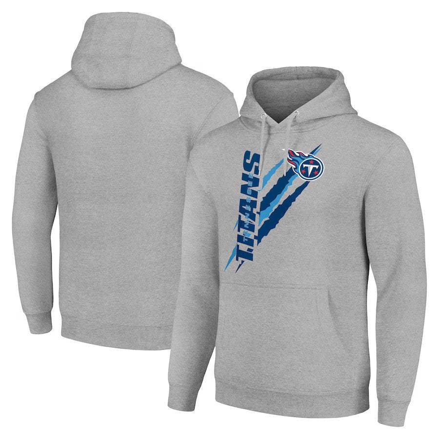 Tennessee Titans Starter Color Scratch Fleece Pullover Hoodie - Heather Gray - UKASSNI